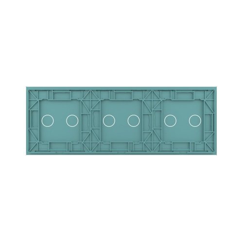 Панель для трех сенсорных выключателей, 6 клавиш (2+2+2), цвет зеленый, стекло Livolo фото 4