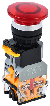 Кнопка D8-11MD "Грибок" d=22мм 1з+1р с подсветкой красная IEK