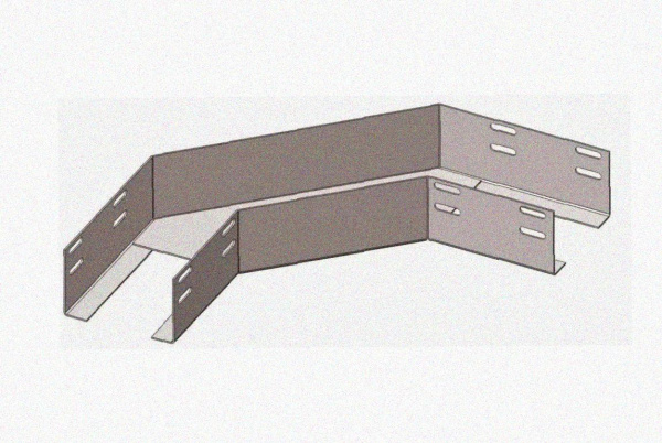 Лоток угловой замковый глухой КГЗГ 300х60-135 УТ1,5 поворот на 135, горячее цинкование, S1,5