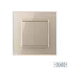 Двухклавишный перекрестный механический выключатель 1 пост, цвет шампань Livolo