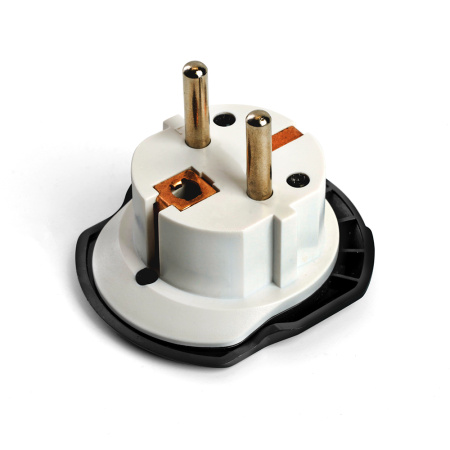 Адаптер-переходник для евровилки с/з, ультраплоский, STEKKER ADP16-06-20, 250В, 16A, IP20, серый/белый