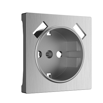Накладка для розетки USB (cеребряный рифленый) СУ IP20 Werkel