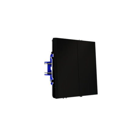 Выключатель с самовозвратом встраиваемый Voltum S70 двухклавишный 10А, (черный матовый)