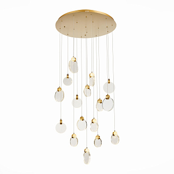 Светильник подвесной Золотистый/Прозрачный,С пузырьками воздуха LED 16*3Вт 3000К SL6104.203.16 ST LUCE