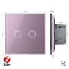Сенсорный проходной выключатель ZigBee (Wi-Fi) 2 клавиши 1 пост Розовый Livolo
