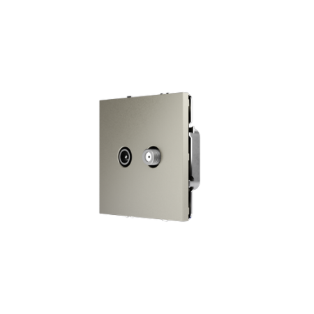 Розетка телевизионная встраиваемая Voltum S70 оконечная TV+SAT, (шелк)