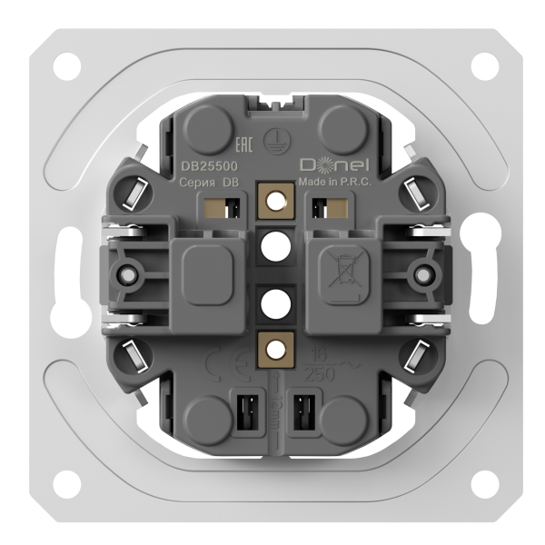 Donel механизм розетки двойной без заземления 16А 250 В~ на винтах, серия DB