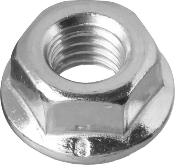 Гайка DIN 6923 с фланцем, M6, 5 кг, кл. пр. 6, оцинкованная, ЗУБР Гайка DIN 6923 с фланцем, M6, 5 кг, кл. пр. 6, оцинкованная, ЗУБР