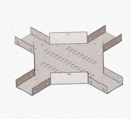 Лоток крестообразный перфорированный КМ 400х100 УТ1,5, горячее цинкование S1,5