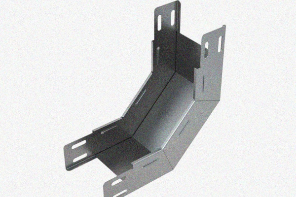 Лоток замковый глухой КПЗГ 100х65-90 У3 для поворота трассы вверх на 90, окрашенный, S1,5