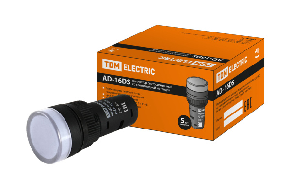 Лампа AD-16DS(LED)матрица d16мм белый 230В АС TDM Лампа AD-16DS(LED)матрица d16мм белый 230В АС TDM