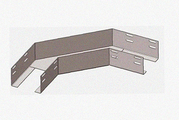 Лоток угловой замковый глухой КГЗГ 300х60-90 УХЛ1 поворот на 90, горячее цинкование S1,5