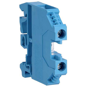Клемма винтовая для дин-рейки, "Ноль" 0,5 - 6 мм2, 800В/41A, проходная, синяя, Hager