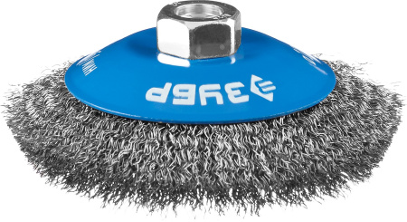 Профессионал. Щетка коническая для УШМ, витая стальная проволока 0,3мм, 100ммхМ14 ЗУБР