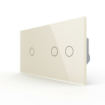 Сенсорный выключатель 3 клавиши (1-2), 2 поста, цвет жемчужный Livolo