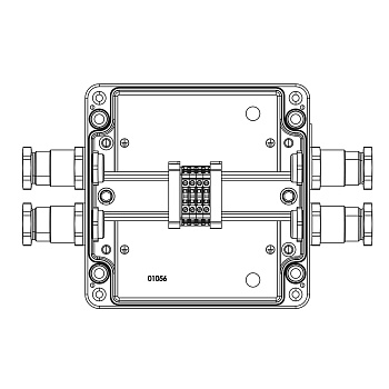 Взрывозащ. клемм. коробка из алюминия TBE-A-17-(4xCBC.2)-2xKH2MHK(B)(D)1Ex e IIC Т5 Gb / Ex tb IIIC T95°C Db IP66 DKC