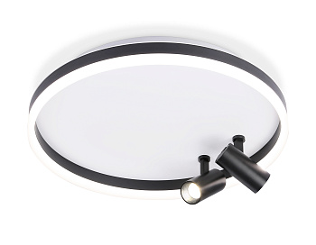 Потолочный светодиодный светильник с пультом управления FL5113/1+2 WH/BK белый/черный 43W 3000K-6400K D500*130 (ПДУ ИК) Ambrella Light