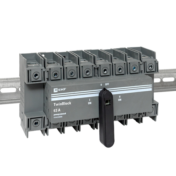 Рубильник 63A 4П реверсивный c рукояткой для прямой установки TwinBlock EKF