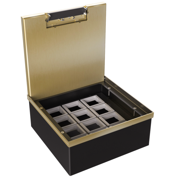 Donel Лючок в пол 24 мод. (12 мод. 45х45 мм.), латунь, в уровень с напольным покрытием