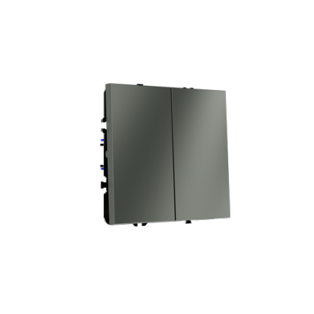 Выключатель встраиваемый Voltum S70 двухклавишный 10А, (титан)