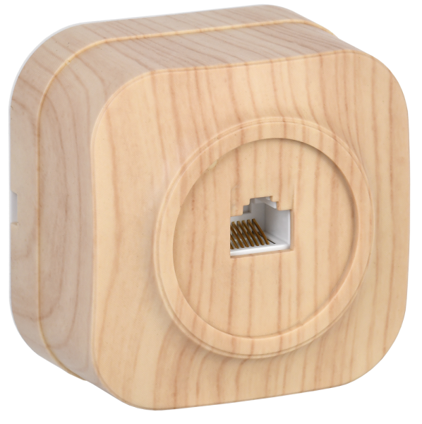 Розетка одноместная ОУ компьютерная РК10-ХС GLORY сосна IEK