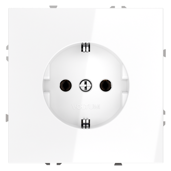 Розетка встраиваемая Voltum S70 с заземлением 16А, (белый глянцевый) Розетка встраиваемая Voltum S70 с заземлением 16А, (белый глянцевый)