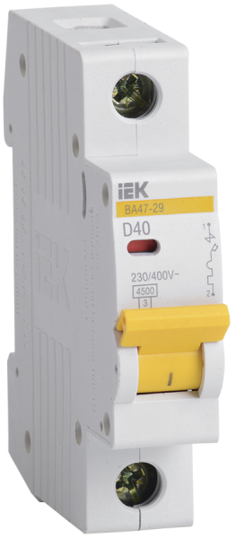 Выключатель автоматический ВА МОД ВА47-29 1П 40А 4.5кА D IEK