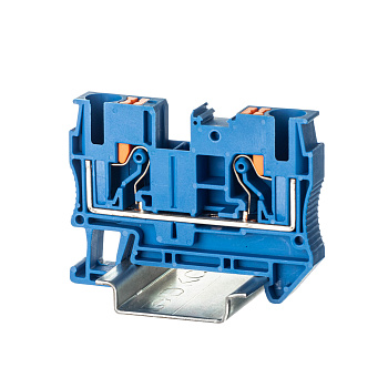 Клемма проходная, зажим push-in, 2 точки подключения, 6 кв.мм, синяя DKC