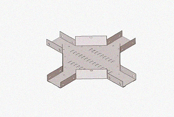 Лоток крестообразный замковый перфорированный КМЗ 300х80 УХЛ1, горячее цинкование, S1,5
