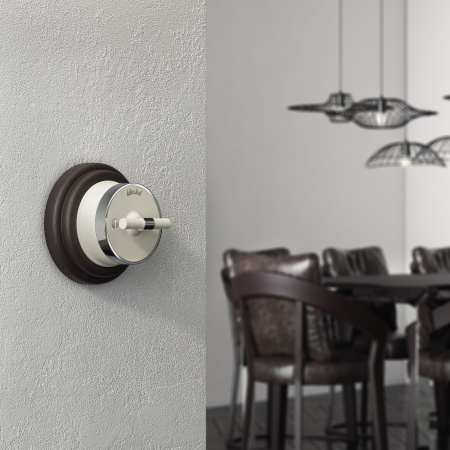 Выключатель на 4 положения двухклавишный (слоновая кость матовый/хром) Vintage ОУ IP20 Werkel