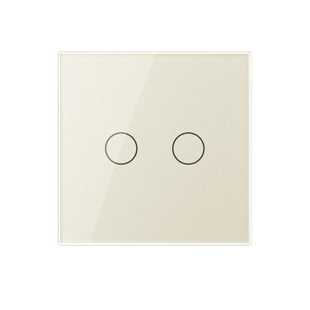 Двухклавишный сенсорный выключатель 1 пост, цвет жемчужный Livolo