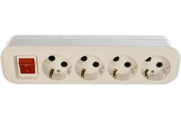 Колодка удлинителя 4-м с выкл. АВС-пл. с заземл. UNIVersal S304