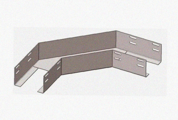 Лоток угловой перфорированный КГ 100х80-135 У3 поворот на 135, окрашенный, S1,5
