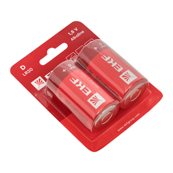 Алкалиновая батарейка типа D(LR20) блистер 2шт, EKF