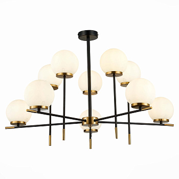 Люстра потолочная Черный, Латунь/Белый E27 10*60Вт SL1203.402.10 ST LUCE