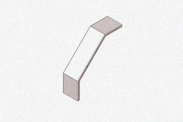 Крышка лотка замкового КЛСЗ 500х100-90 УТ1,5 для поворота трассы вниз на 90, оцинкованный лист, S0,8