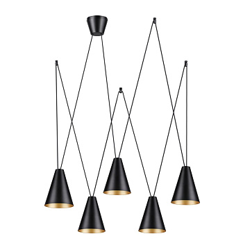 Св-к подвесной E27 5*40W 220V BROOKS черный,матовое золото LUMION