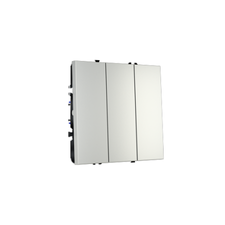 Выключатель встраиваемый Voltum S70 трехклавишный 10А, (сталь)