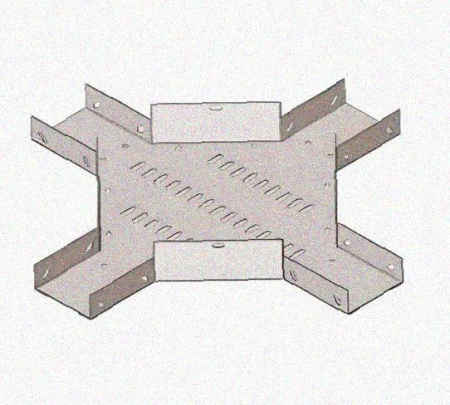 Лоток крестообразный перфорированный КМ 100х100 УТ1,5, горячее цинкование S1,5