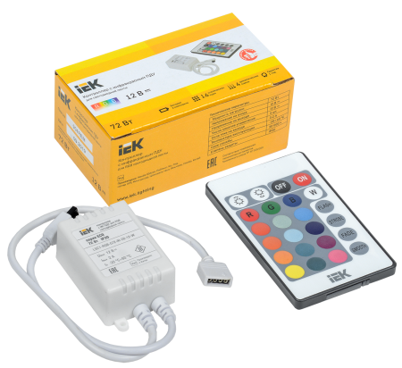 Контроллер с ПДУ ИК RGB 3 канала 12В 2А 72Вт IEK