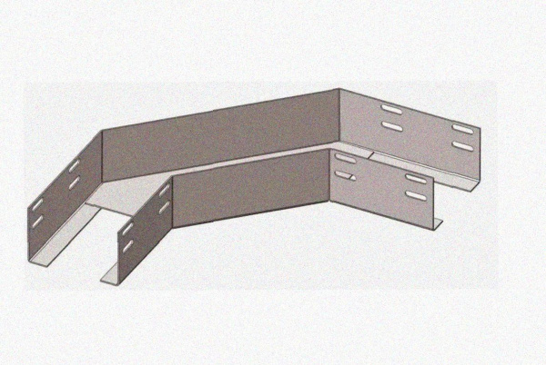 Лоток угловой глухой КГГ 300х80-90 УТ1,5 поворот на 90, горячее цинкование S1,5