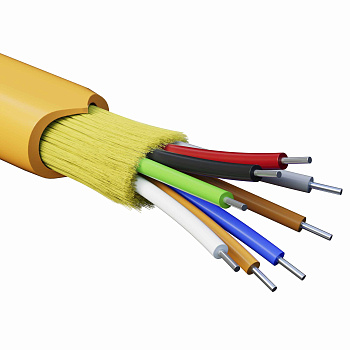 Кабель волоконно-оптич., расп.,арамидные упр.нити, внутр., нг(A)-HFLTx, 8 ОВ, категорияOM2 (G.651.1) плотный буфер, 0,4 кН, барабан 2000 м DKC