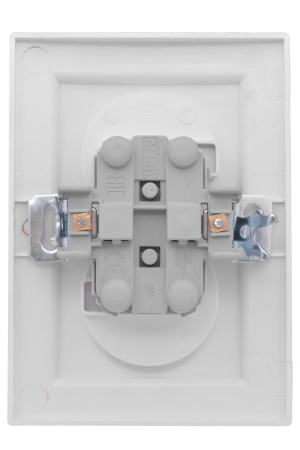 Минск Розетка 2-местная СП без заземления 10А белая с защ, штор, EKF