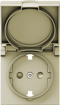 Donel A07 шампань накладка для розетки Schuko с заземлением, с крышкой, 16A 250 В~, серия DB