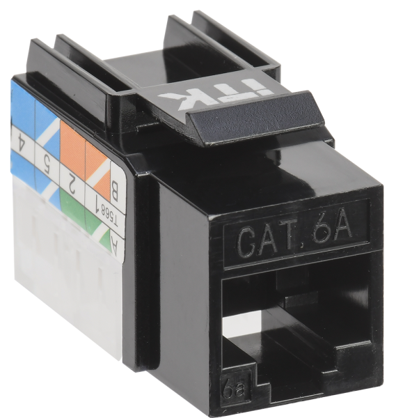 ITK Модуль Keystone Jack кат.6A UTP 110 IDC 90град чёрный