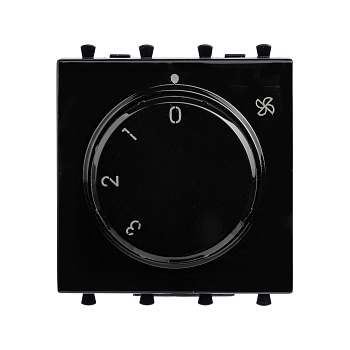 Механизм управления вентиляторами модульный, "Avanti", "Черный квадрат", 2 модуля DKC