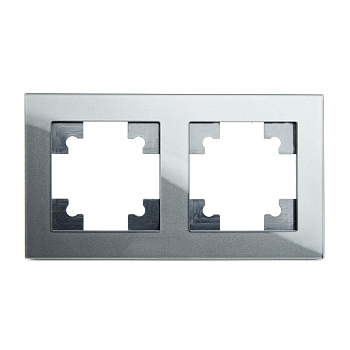 Рамка 2-местная, стекло, STEKKER, GFR00-7002-06, серия Катрин, графит