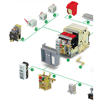 (СНЯТ) Индикатор положения выключателя в выкатной корзине для NA8-1600 CHINT