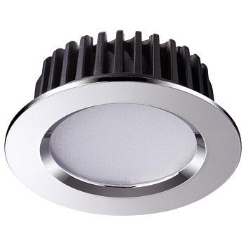 Встр.св-к IP44 LED 3000K 10W 100-265V DRUM хром NOVOTECH