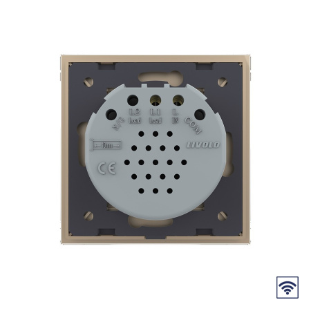 Сенсорный радиоуправляемый выключатель 1 клавиша 1 пост Золотой Livolo